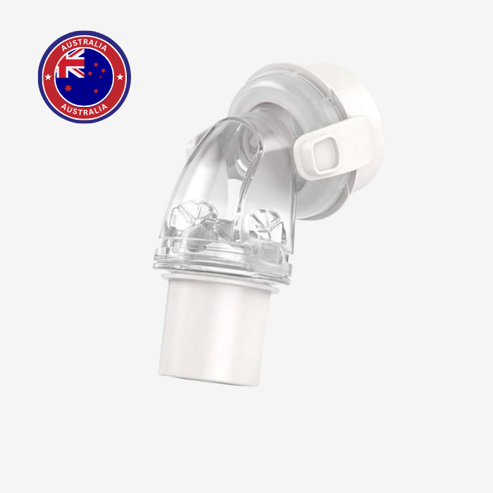 ResMed AirFit F20 QuietAir elbow replacement for sleep apnea CPAP mask.