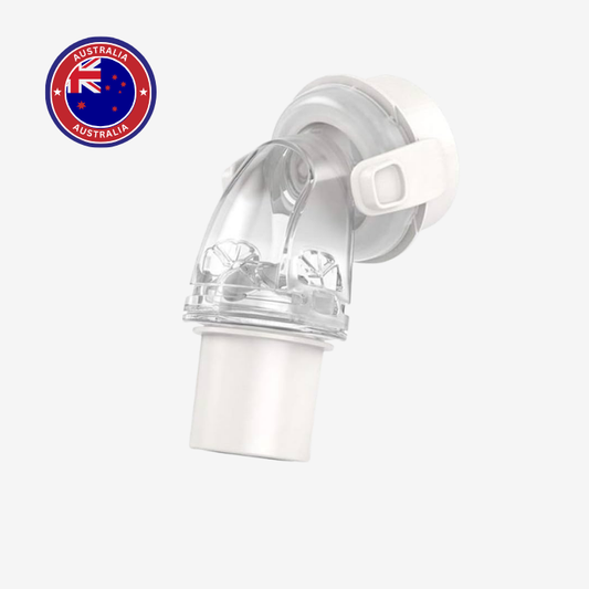 ResMed AirFit F20 QuietAir elbow replacement for sleep apnea CPAP mask.
