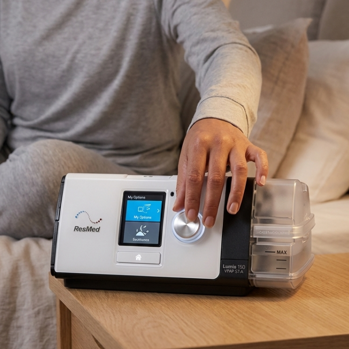 ResMed Lumis 150 VPAP ST-A non-invasive ventilator with alarms