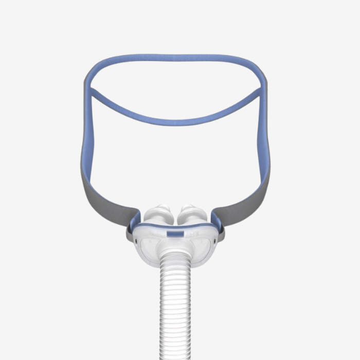 ResMed AirFit P10 CPAP mask pack for AirMini travel CPAP machine with nasal pillows.