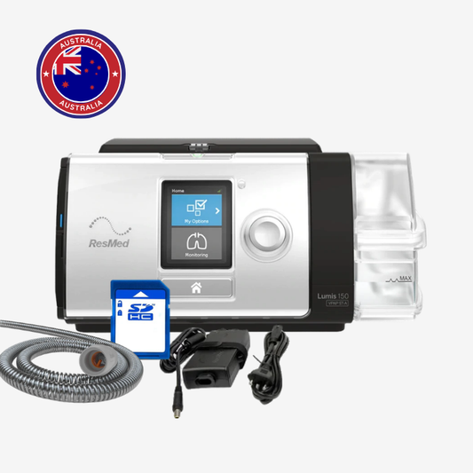 ResMed Lumis 150 VPAP ST-A bundle with power supply, ClimateLine tubing, water tub and SD card