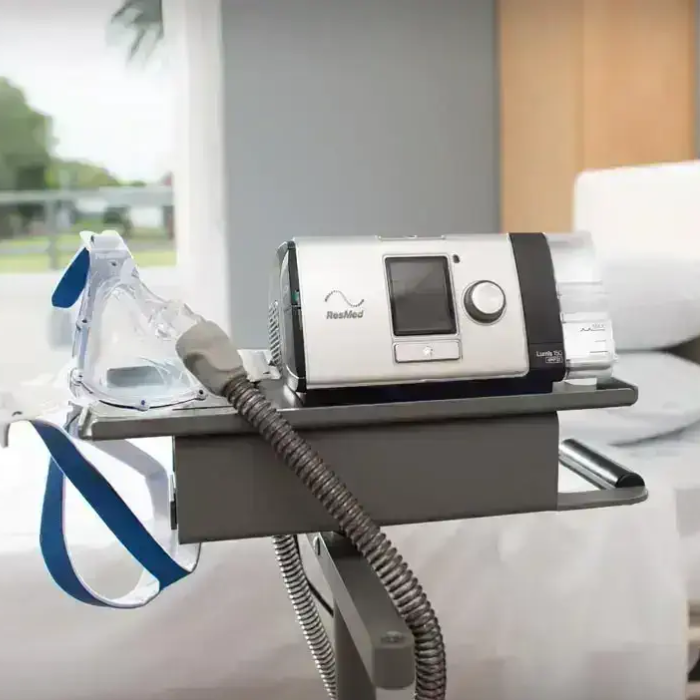 ResMed Lumis 150 VPAP ST bilevel ventilation machine for sleep apnea and respiratory therapy.