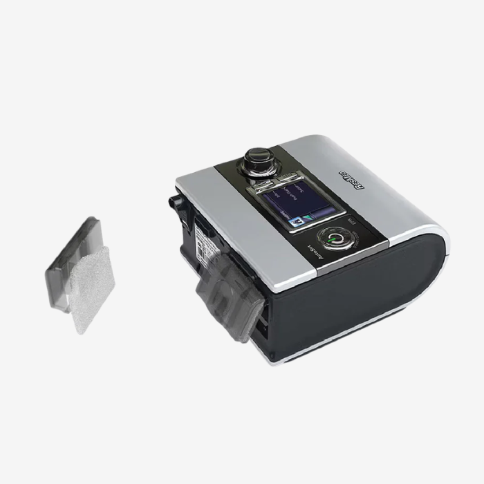 ResMed S9 AirSense 10 CPAP air filter hypoallergenic 2 pack for sleep apnea therapy.