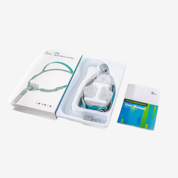 BMC P2 nasal pillows CPAP mask with adjustable headgear and dual-wall pillows for sleep therapy in Singapore
